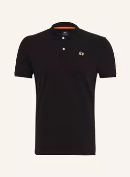 Рубашка поло LA MARTINA Piqu Slim Fit, черный