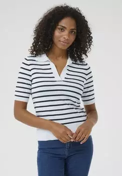 Рубашка поло LIZZA STRIPE Kaffe, белый