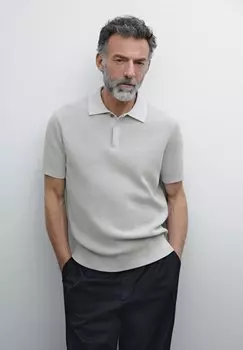 Рубашка поло Massimo Dutti, светло-серый