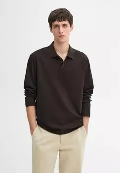 Рубашка поло Massimo Dutti, темно-коричневый