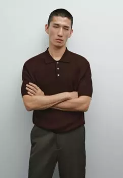 Рубашка поло Massimo Dutti, винно-красный