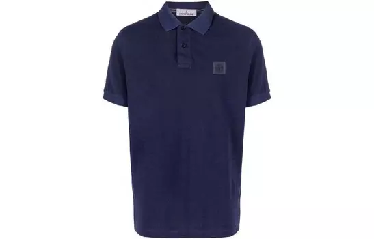 Рубашка поло мужская темно-синяя Stone Island, темно-синий