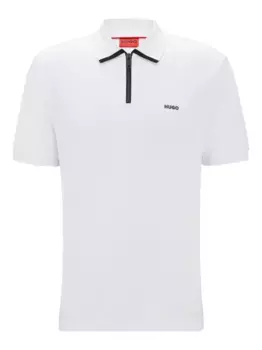 Рубашка поло на молнии HUGO, белый