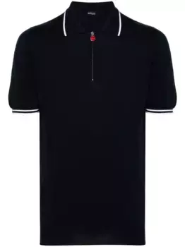 Рубашка поло на молнии Kiton, синий