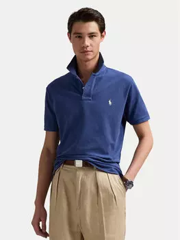 Рубашка поло облегающего кроя 710536856460 Polo Ralph Lauren, синий