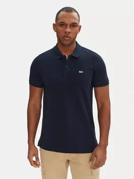 Рубашка поло облегающего кроя DM0DM20676 Tommy Jeans, синий