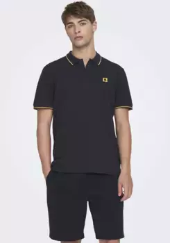 Рубашка-поло ONLY & SONS "ONSFLETCHER SLIM SS POLO NOOS", синий