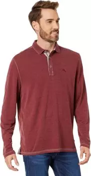 Рубашка-поло Paradise Cove Polo Long Sleeve Tommy Bahama, цвет Chocolate Spice