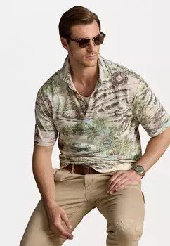 Рубашка поло PRINTED MESH POLO SHIRT Ralph Lauren, светло-коричневый