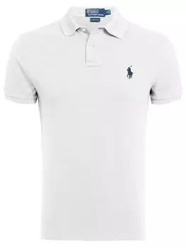 Рубашка-поло приталенного кроя с короткими рукавами Polo Ralph Lauren, белая рубашка-поло