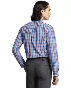 Рубашка Polo Ralph Lauren Classic Fit Plaid Performance Shirt, цвет Royal/Deep Pink Multi