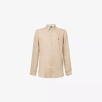 Рубашка Polo Ralph Lauren из льна с отложным воротником на пуговицах, бежевый