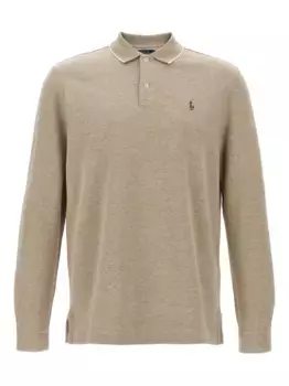 Рубашка поло с длинным рукавом POLO RALPH LAUREN, нейтральный