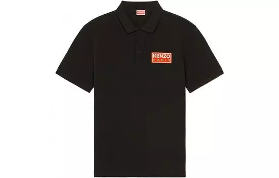 Рубашка-поло Kenzo с нашивкой-логотипом, черный