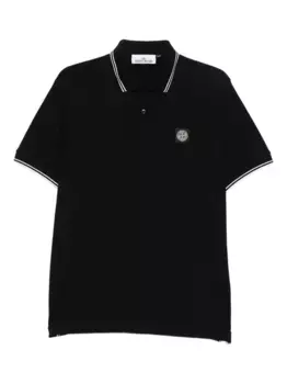 Рубашка-поло с логотипом Stone Island, черный