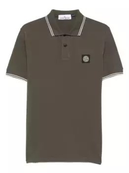 Рубашка поло с логотипом Stone Island, зеленый