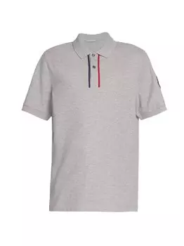 Рубашка поло с вышивкой Moncler, серый