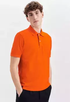 Рубашка-поло seidensticker "Regular", поло однотонное, цвет Orange