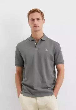 Рубашка поло SHORT SLEEVE BUTTON PLACKET SLITS AT HEM Marc O'Polo, серый