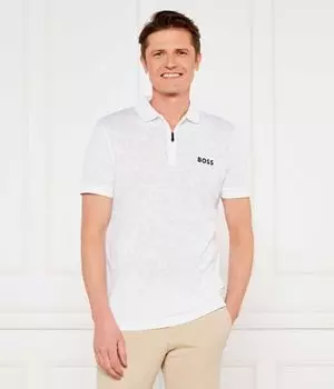 Рубашка поло Slim fit Boss Green, белый
