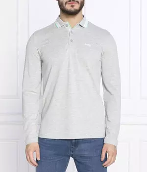 Рубашка поло со складками Regular fit Boss Green, серый