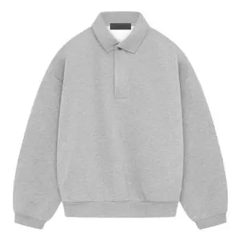Рубашка поло ss24 long sleeve polo shirt 'light heather grey' Fear Of God Essentials, серый