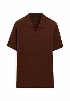 Рубашка поло V-NECK Massimo Dutti, винно-красный