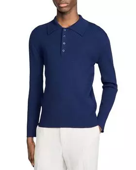 Рубашка поло в рубчик Sandro, синий