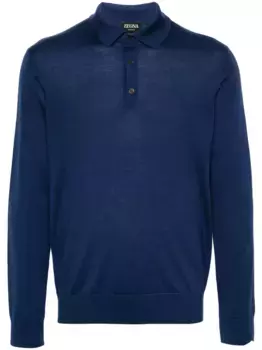 Рубашка поло в рубчик Zegna, синий