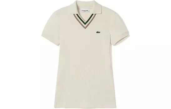 Рубашка поло женская кремово-белая Lacoste