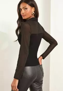 Рубашка поло ZIP FRONT Lipsy, черный