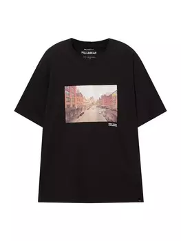 Рубашка Pull&Bear, черный