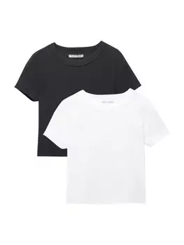 Рубашка Pull&Bear, черный/белый
