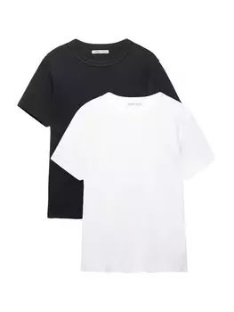 Рубашка Pull&Bear, черный/белый