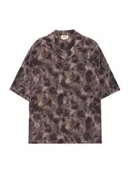 Рубашка Pull&Bear Comfort fit Button Up, бордовый