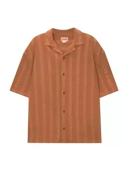 Рубашка Pull&Bear Comfort fit Button Up, темно-оранжевый