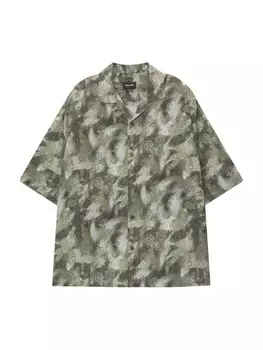 Рубашка Pull&Bear Comfort fit Button Up, кремовый/темно-бежевый