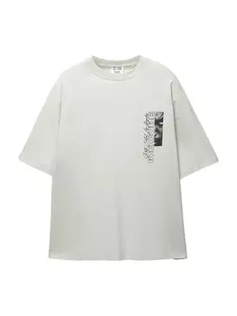 Рубашка Pull&Bear ICE CUBE, экрю