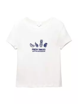 Рубашка Pull&Bear PACIFIC FRUTAS, белый