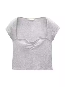 Рубашка Pull&Bear, светло-серый