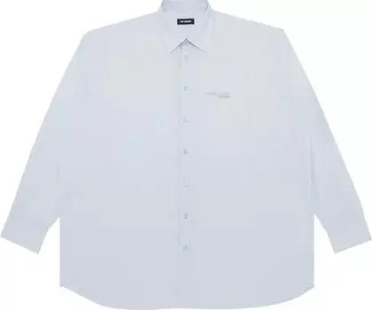 Рубашка Raf Simons Big Fit Shirt With Embroidered Text In Back 'Light Blue', синий