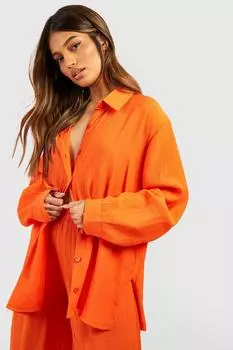 Рубашка расслабленного кроя Boohoo, оранжевый