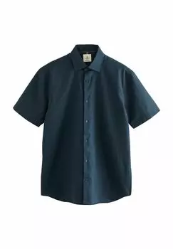 Рубашка REGULAR FIT SHORT SLEEVE CUTAWAY COLLAR Next, темно-синий