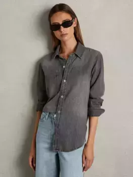 Рубашка Reiss Poppie Denim, серый