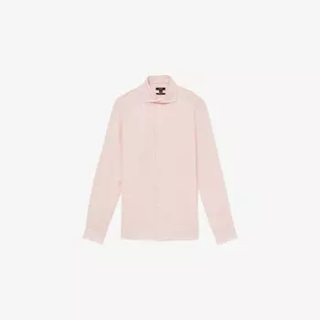 Рубашка Reiss Ruban из льна с длинным рукавом, розовый