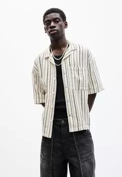 Рубашка RUSTIC STRIPED PULL&BEAR, белый