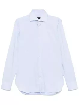 Рубашка с эффектом меланжа Zegna, синий