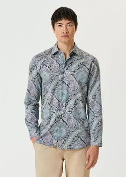 Рубашка с этническим рисунком Etro, синий
