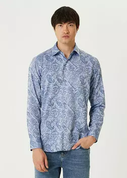 Рубашка с этническим рисунком Etro, синий
