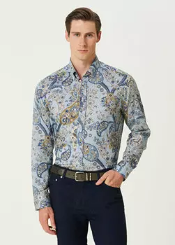 Рубашка с этническим рисунком Etro, синий
